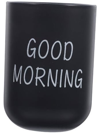 Alipis Vaso para Cepillo De Dientes Plástico Resistente Roturas Taza para Enjuague Bucal Multifuncional con Diseño Mate Negro para Baño y Uso Diario