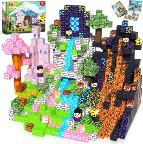 ToyUnited Magnetic Blocks- 200PCS Magnetic Building Blocks, Stacking-and-Store Magnet Construction Toys, STEM Sensory Cubes Gifts for Kids Boys Girls Age 3 4 5 6 7 8 9 10