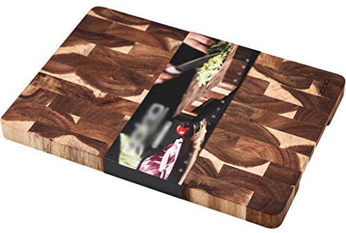 CAFIEDR wood Cutting Board Solid Wood Unpainted Kitchen Cutting Board with Juice Groove- - Ideal For Various Ingredients(L)