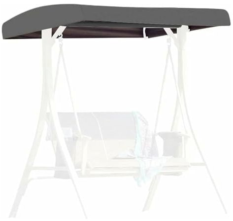 Replacement Canopy For Swing Seat 3 Seater Garden Hammock Cover,Patio Swing Top Cover With 4 Reinforced Corner Pockets For Porch Patio Garden Pool Seat(Grey,210D: 191 * 120 * 18/23cm)
