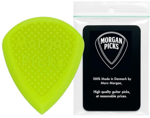Morgan Picks MS1 Plektrum – Standardgröße Guitar Pick in Leuchtend Gelb – Plektren Gitarre mit starkem Grip & klarer Kontrolle – Gitarren Plektrum – Made in Denmark