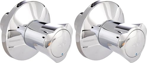 GROHE Costa, Unterputz Ventil Oberbau (für UP-Ventile 1/2, 3/4, 1, Einbautiefe stufenlos einstellbar 10-35 mm, Metallgriff, mit Schubrosette, wärmeisoliert), chrom, 19854001 (Packung mit 2)