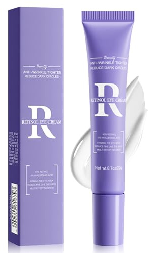 2 Pièces Crème pour les Yeux au Rétinol, Créme Contour des Yeux Raffermissante, Crème Anti-âge Yeux, Réduit les Cernes, les Rides et les Poches Sous les Yeux