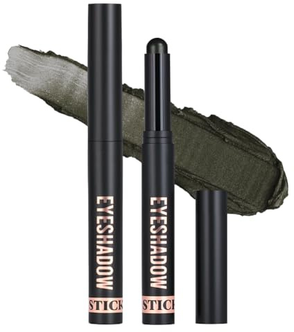 ALIIP Sombras de Ojos, 2g Sombra de Ojos en Barra, Lápiz de Sombra de Ojos Brillantes, Eye Shadow Stick en Crema, Fácil de Usar, Crea Delineadores y Maquillaje de Ojos Larga Duración (#24-Flash Negro)