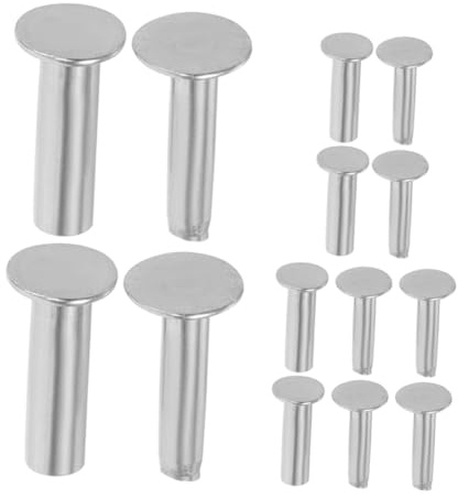 Rivets à Poignée en Bois pour Couteau de Chef, Acier Inoxydable | Lot de 7 Paires, Fixation à Verrouillage, Finition Argenté, Montage Manuel Précis