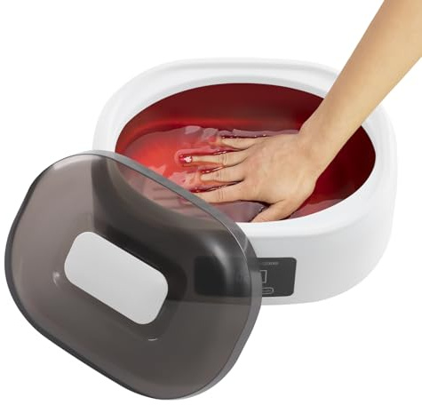 Fundidor de cera, baño de parafina para manos y pies, 3400 ml, baño de cera de parafina para pieles secas, ásperas, con guantes térmicos (blanco)