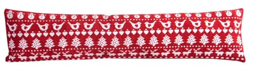 Ashley Mills Christmas Snowman Presents Red Home Draught Excluder Chenille Draught Stopper (Red Robin)