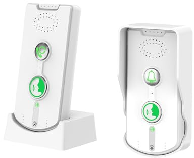 Swokely di Campanello Citofonico Wireless Comunicazione Full Duplex 500 M/1640 Piedi di Campanello di Sicurezza Domestica Ricaricabile a Lunga Distanza Home Office Citofono (Bianca)