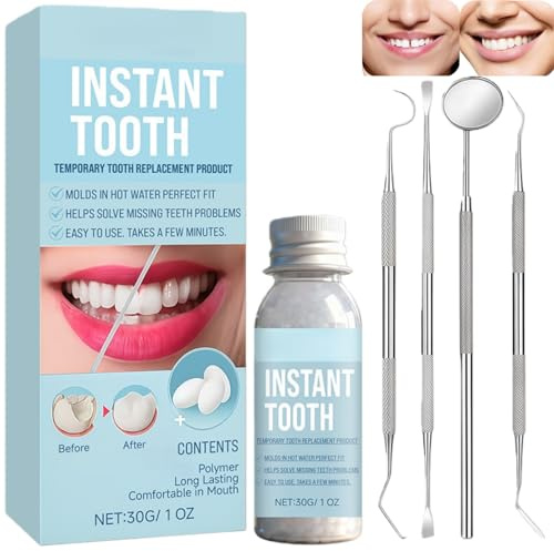 Den/tal Repair Kit,Temporary Tooth Filling Kit,False Teeth for Temporary Tooth Filler,Moldable False Teeth for Fixing,Tooth Filling Repair Kit for Fixing Broken,Teeth Repair & Replacement Kit