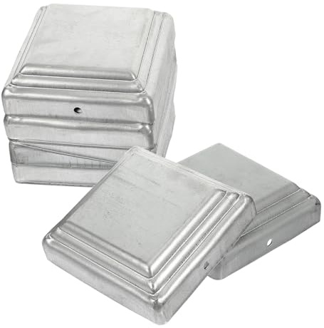 Alipis 10 Pezzi Cappucci per Pali della Ringhiera Quadrati 100X100 MM in Zinco Coperture Protettive per Pali da Esterno Anti-Corrosione per Recinzioni e Colonne di Barriera Stradale