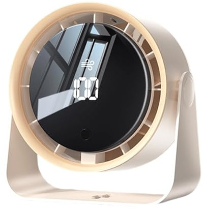 Sbshiouu Pratico piccolo ventilatore da tavolo comodo montabile a parete piccolo ventilatore ricaricabile raffreddamento ad aria adatto per tavolo domestico Desktop silenzioso con display digitale