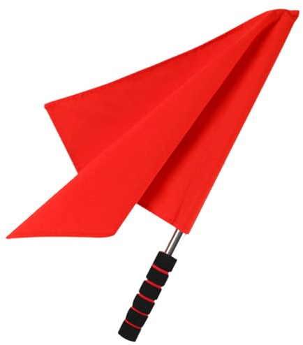 OSALADI Bandiera di Segnalazione Rossa per Arbitri di Calcio e Pallavolo Manico in Spugna e Asta in Acciaio Inox, Bandiera Portatile Leggera per Competizioni Sportive e Eventi di