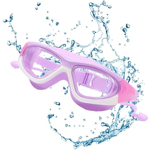 Pekoluta Goggle per bambini per nuotare, occhiali da nuoto per bambini,Goggle anti-UV impermeabili senza perdite | Silicone comodi occhiali da nuoto larghi per ragazzi