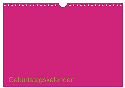 Bastel-Geburtstagskalender pink/Geburtstagskalender (Wandkalender 2026 DIN A4 quer), CALVENDO Monatskalender: Der elegante Geburtstagskalender zum Selbst-Gestalten (CALVENDO Hobbys)