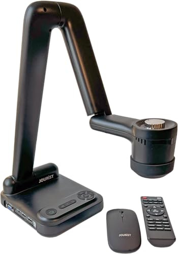 JOURIST Cámara de documentos DC780, zoom óptico y 10x digital, sensor CMOS de 8 MP, salida 4K UHD, HDMI, VGA, USB, incluye mando a distancia y ratón inalámbrico, formato A3