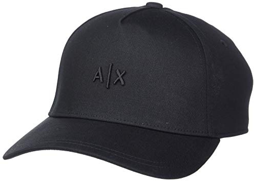 Armani Exchange Herren Mütze mit klassischem Logo, Bestickt - Schwarz - Einheitsgröße
