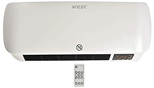 MYLEK Over Door Heater 2000W Electric Downflow Overdoor Air Curtain And Fan with Thermostat, LED Display, Timer & Remote Control - Lot20 Compliant (2KW)