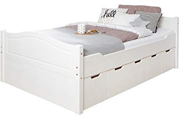 TiCAA Einzelbett Leni 120x200 Kiefer weiß