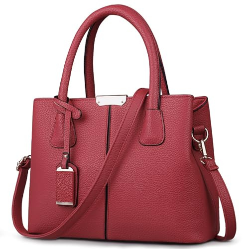 DORRISO Handtaschen für Damen - Schlicht Mehrfachtaschen Multifunktional Hochwertige Langlebig Diebstahl für Arbeits Büro Dates Alltag Feiertage Rot