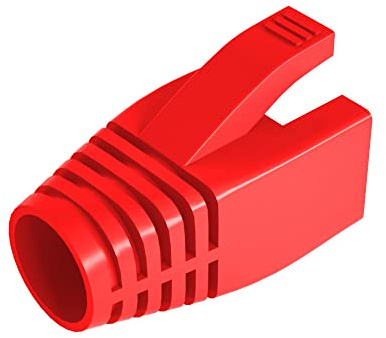VIVOCH 50 Pcs Cat6 Cat6A Cat7 Strain Relief Boot, RJ45 Plug Connector Cover Modular Network Plug Cap Cable Connector Boots, Red
