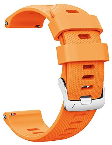 ANBEST 18mm Silikon Armband für Garmin Vivoactive 4S/Forerunner 255S/265S/Venu 2S, 18mm Quick Release Armband für Vivomove 3S/Withings Ersatzarmband, Orange