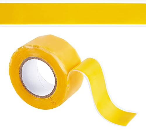 GORGECRAFT Selbstverschweißendes Silikonband Gelb Wasserdicht Reparatur Isolierband 3 m X 25 mm Mehrzweck-Isolierband Zum Abdichten von Kühlerschläuchen Lecks Notrohrreparatur Elektrischen Kabeln
