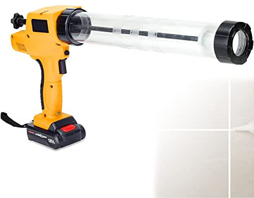 MONSEG Electric Cartridge Adhesive Caulking Gun Sausage Caulking Gun, 18V Rechargeable Barrel Style Caulk & Adhesive Gun, 300-600ml Cartridge Dual-Use Hand Tool 6500 N Caulking Gun Kit