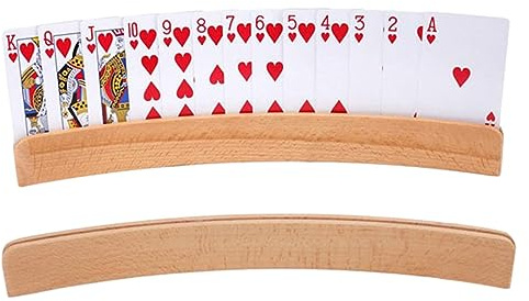 Storaffy Kartenhalter Spielkarten | 2/4 Stück Spielkartenhalter Holz | Freihändiger Poker Karte Halter Ständer | Robuster Pokerzubehör Kartenhalter für Kinder, Senioren, Erwachsen
