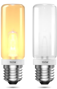 DoRight 150W E27 Röhrenförmige Halogenlampen Glühbirnen Warmweiß 2800K Dimmbar 1883 Lumen E27 Halogenlampen Frost Halogen Leuchtmittel für Studio, Schlafzimmer, Wohnzimmer, Büro 220V 2er Pack