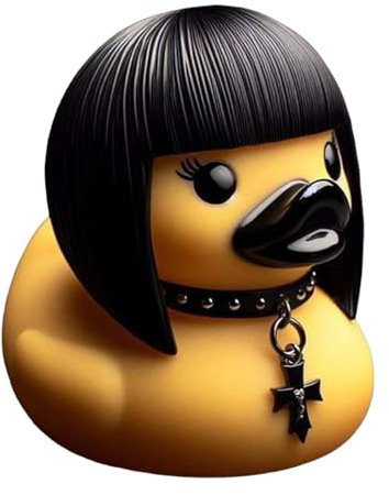 Pato del Tablero, Estatua del Pato - Pato Deathrocker, Pato del Tablero gótico Punk,Decoración de Escritorio de estantería, Figura de Animal, Coleccionable para coleccionistas con temática de