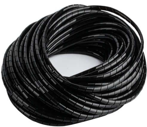 2 Pz Guaina Copri Cavi Elettrici, Copricavi Raccogli Cavi, Copri Fili Elettricio, Coprifili Elettrici, Guaina Cavo per Oorganizzare TV Computer PC Cavo, 4 mm x 20 m/6 mm x 15 m