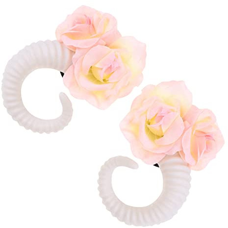 Healeved Unique Horn Hairband Women's Fashion Headband Rose Headband Ram Horn Photo Prop for Parties Festivals Halloween