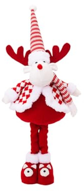 iSpchen Weihnachtswichtel Plüsch Puppe Schneemann Elch Schwedische Zwerg mit Teleskopfüßen Weihnachts Wichtel Figuren Schneemann Elch mit Teleskopfüßen Weihnachtsmann Elfe Plüsch Spielzeug Figurens
