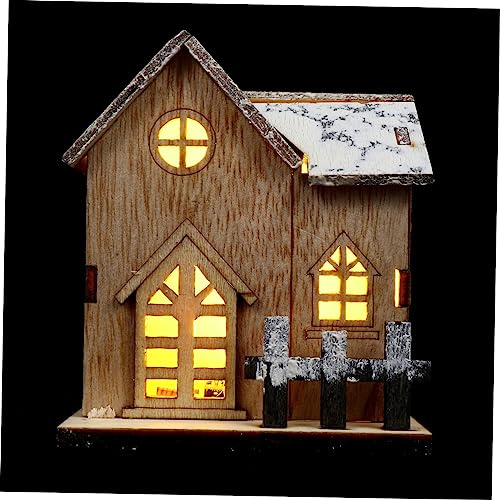 Yardenfun Led Weihnachtsdekoration Holzhaus Led Leuchtendes Haus Festliche Tischdeko Weihnachts Dekoration Zuhause Geschenk