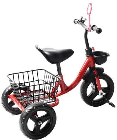 Kids Tricycle for 1‑6 Year Olds Outdoor Toddler Tricycle Ride On Toy with Pedal Storage Basket for Boys Girls Trike L