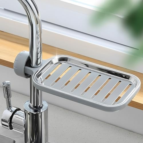 MZSX Duschablage ohne Bohren, Seifenhalter, verstellbare Duschstange, Duschregal Rostfrei Duschkorb, für Dusche für 16-27mm Stange, Spülbecken Organizer für Wasserhahn Küche