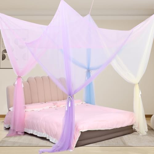 ABCDipper Zanzariera per Letto a Baldacchino Tenda a Baldacchino Letto Matrimoniale Telaio a Baldacchino nero per Ragazze Bambini e Adulti