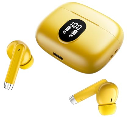 Bluetooth 5.4 Kopfhörer, 2025 Neue Kopfhörer Kabellos Sport In Ear Headphones mit 4 ENC Mics, 40 Std Kabellose Kopfhörer Tiefer Bass, Noise Cancelling Earbuds mit LED-Anzeige Kompatibel Android iOS