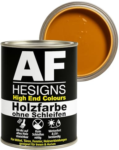 Alex Flittner Designs Möbelfarbe ohne Schleifen in Ockerbraun RAL8001 | Kein Schleifen nötig - Direkte Anwendung auf alten Anstrichen, Holz, MDF oder lackierten Oberflächen - spart Zeit & Arbeit.