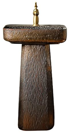 Lavabo Sobre Encimera Retro de Pedestal, Lavamanos de Cerámica de Pie para Baño o Patio Exterior, Balcón