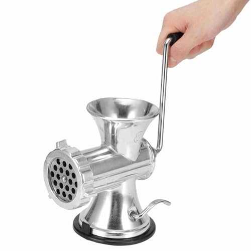 Generic Manual Meat Grinder, Aluminum Alloy Sausage Stuffer and Food Grinding Machine for Home Kitchen, with Ergonomic Handle and Vacuum Suction Cup, Suitable for Beef Pork Chicken