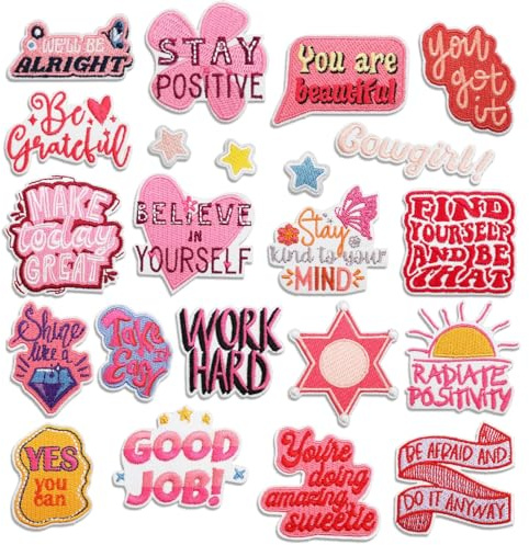 22pcs Flicken zum Aufbügeln Kinder Text Bügelflicken Jungen Patches zum Aufbügeln Erwachsene Reparatur Decoractive Patches Kit zum Aufnähen von Kleidung Rucksack Jacken Jeans Hemd DIY Handwerk