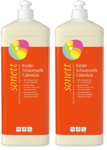 Sonett Kinder-Schaumseife Calendula, 1 Liter (Packung mit 2)