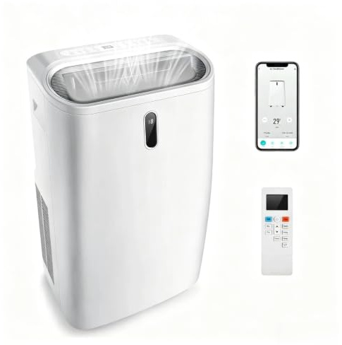 KOMFOTTEU Climatiseur Mobile Silencieux, 16000BTU, Minuterie & Télécommande