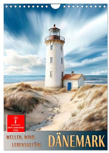 Dänemark - Wellen, Wind, Lebensgefühl (Wandkalender 2026 DIN A4 hoch), CALVENDO Monatskalender: Dänemarks Küsten - malerisch und hyggligt. (CALVENDO Natur)