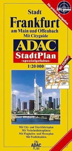 Frankfurt am Main, GPS-genau: Mit City- u. Durchfahrtspl., Verkehrslininenpln, Flughafen- u. Messepl. sowie Postleitzahlen. Mit CityPilot. GPS-genau (ADAC Stadtplan spezialgefaltet)