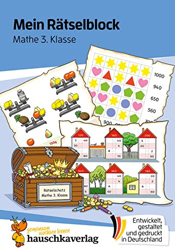 Mein Rätselblock Mathe 3. Klasse: Rätsel für kluge Köpfe mit Lösungen - Förderung mit Freude (Das Rätselbuch für die Grundschule, Band 693)