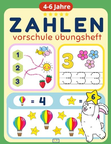 Zahlen Vorschule Übungsheft: Für Kinder im Alter von 4–6 Jahren – Lerne Zahlen, Zählen und die Zahlen von 1 bis 20. Malbuch und Übungsheft – alles in einem! (Vorschule Übungshefte)