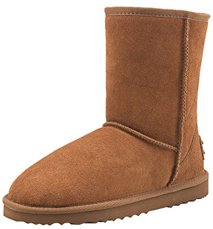 Shenduo Men's Mid-calf Snow Boots Waterproof Chestnut 9.5UK/44EU D5625