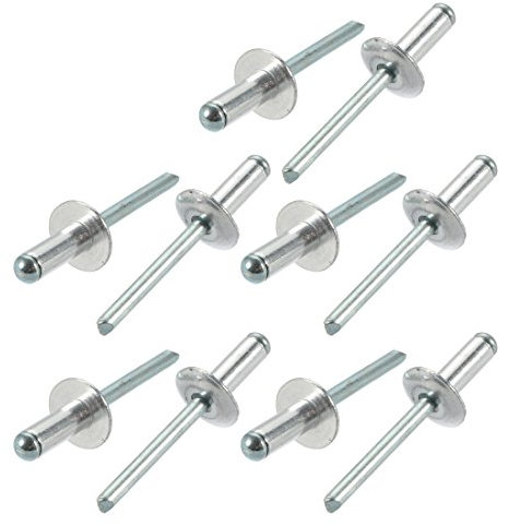 Sourcingmap 10 Pcs 6.4mm x 16mm x 16mm Aluminum Open End Large Flange Blind Rivets